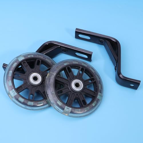 Ruedas de entrenamiento para bicicleta Mikinona con soporte de 18 pulgadas, estabilizadores auxiliares silenciosos con luz intermitente, color negro miniatura 4