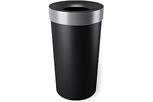 Umbra Vento Large 16-Gallon Indoor Kitchen Trash Can in Black/Nickel