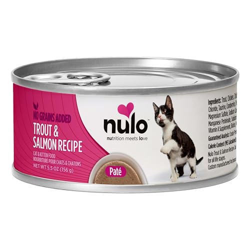 Image of Nulo Trout & Salmon Recipe Pate Wet Canned Cat Food, 5.5 Ounce (Pack of 24)