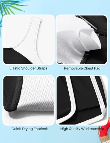 NECIOUS Girls Swimsuit Bikini Set, 3 Piece Girl Bathing Suits Color Block Cutout Swimwear with Shorts Size 7-164