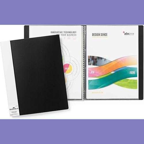 Durable Sichtbuch Duralook, für A4, mit 10 Hüllen, Rückenbreite: 9 mm, 5 Stück, schwarz, 242101