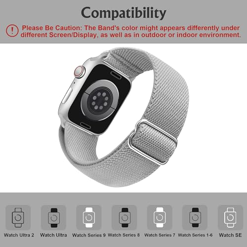 Image of Arae Stretchy WatchBand Compatible for Apple Watch Band 49 /45 /44 /42 /41 /40mm /38mm Comfortable Adjustable Sport Band for iWatch Series 10 9 8 7 6 5 4 SE 3 2 1 Women Men