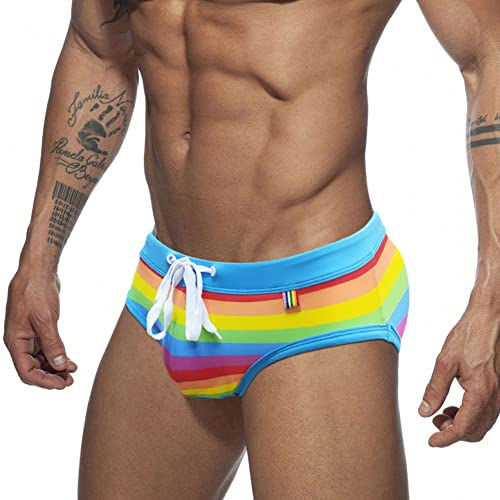 Banana Bucket Men's Rainbow Swimsuit Brief Bikini Swim Underwear