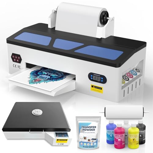 DTF Printer - A3 DTF Transfer Printing Machine, Direct to Film Printer with White Ink Circulation System, DIY Print for Dark and Light Clothing(Includes Oven)
