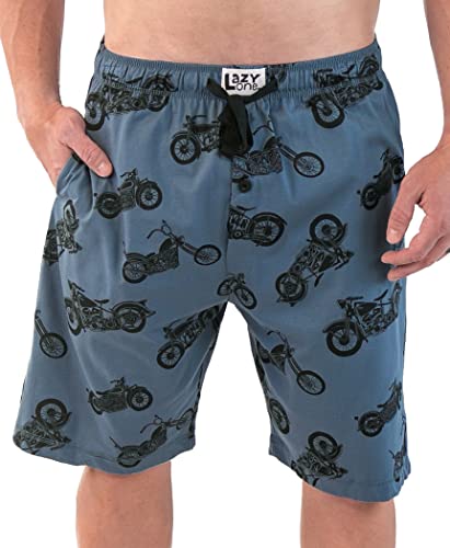 Lazy One Pajama Shorts for Men Mens Pajama Bottoms Sleepwear (Motorcycle Medium)