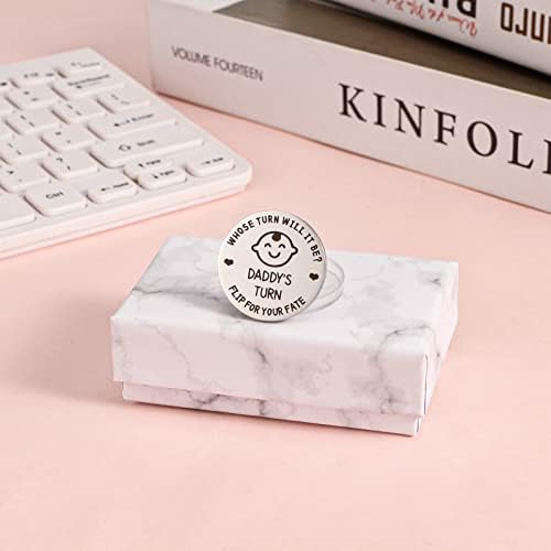 Opopark New Baby Gifts for Mom Daddy Newborn Baby Gifts Funny Decision Coin New Parents Gifts(Silver)