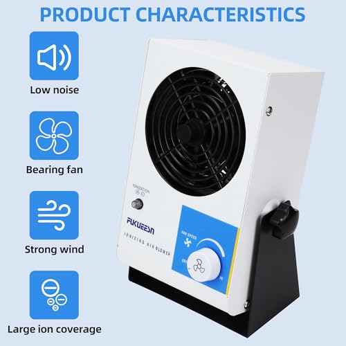 Image of ESD Ionizing Air Blower Ionizer Fan Anti Static Ionizer Electrostatic Discharge Fan Desktop Static Eliminator Anti Static Fan 110V