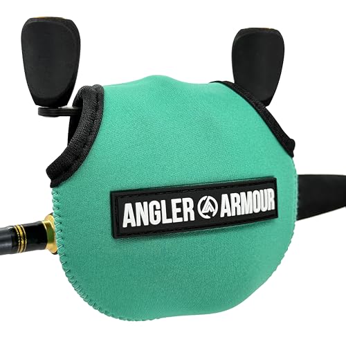 Angler Armour Baitcast Reel Cover | Baitcaster Sleeve | Fishing Reel Pouch | Low Profile Baitcasting Reel Protector | Neoprene Reel Case | 50 100 200 Series Baitcast Covers (Lagoon Seafoam)
