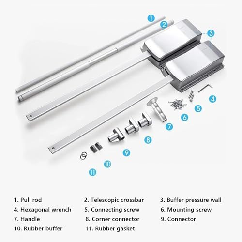 頑丈なプルダウンクローゼットロッド、衣類を吊るすためのアルミニウム合金、双方向バッファリング、サイドとバックマウント、ワードローブの