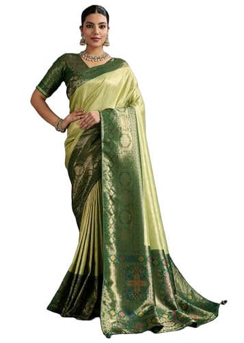 Sari Kanjivaram en soie douce avec double tissage Zari de haute qualité pour cérémonies