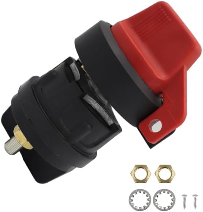 Applies to 12V DC 300A Amp Master Disconnect Switch Knob Type Cut Off Switch Anti-leakage Master Disconnect Easy To Install(Yellow Handle)