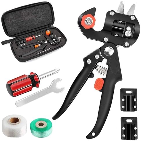 SUCA Grafting Tool Kit, Garden Pruner Tools with Replacement Blades, Plant Branch Vine Fruit Tree Cutting Tool Kits Scissors, Perfect for Fruit Trees Grafting (tool 1)