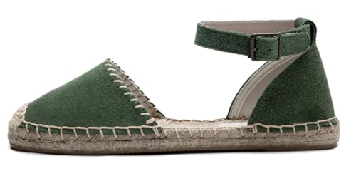 Image of Women's Espadrille FLat Sandals Closed Toe Ankle Wrap,Classic Lace Up Summer Dressy Flat Shoes
