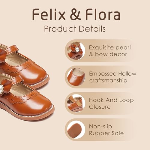 Image of Felix & Flora Toddler Little Girl Princess Dress Shoes-Mary Jane Flats for Girl Party School Shoes