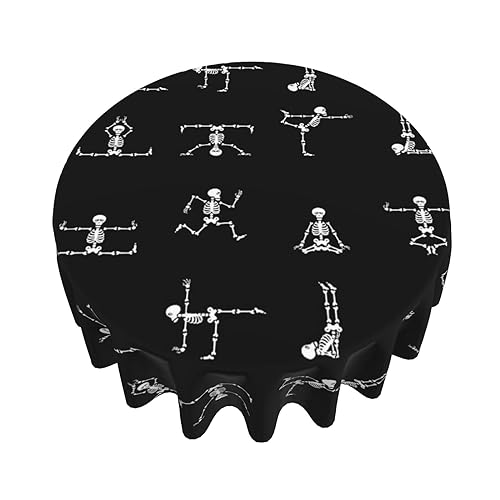 Nappe ronde tête de mort polyester lavable et nappe de table durable - 8