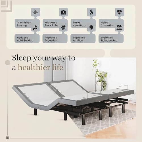 Image of Sven & Son Classic Adjustable Bed Base, Head and Foot Lift, Massage, Under-Bed Lights, USB, Memory, Zero Gravity Smart Frame - King