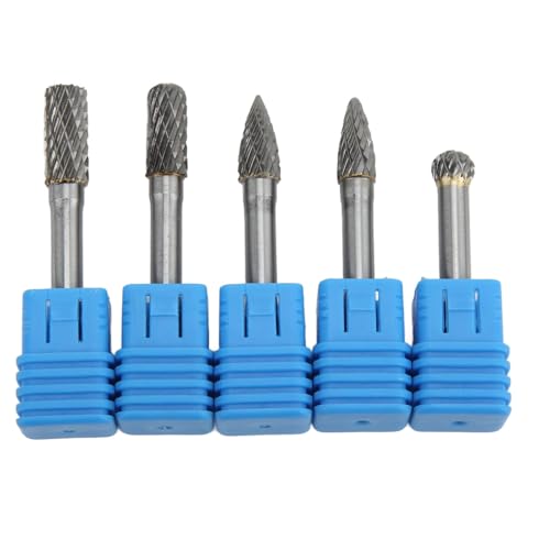Set de 5 fresas de carburo de doble corte 1/4 pulg miniatura 1