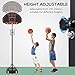 Soozier Portable Basketball Hoop Stand, 5.1-6.9ft Height-Adjustable Basketball System with 29'' Backboard and Wheels for Indoor and Outdoor Use, Black