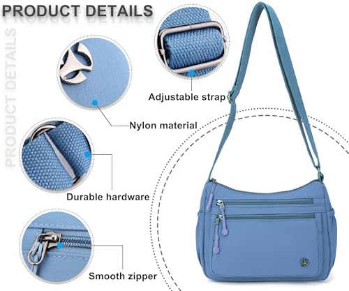 Image of Pealwel Casual Crossbody Bag with Anti Theft Pocket - Women Lightweight Water-Resistant Purse Bag