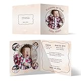 100 x Einladungskarten zur Taufe Taufkarten - Text und Foto einfach individuell selbst gestalten Klappkarte quadratisch für Mädchen oder Jungen - Liebes Wunder