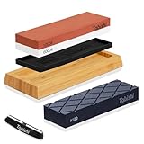 砥石 セット 包丁研ぎ石 #1000#6000 両面砥石 面直し/竹製ベース/滑り止めマット/角度固定ホルダー付き 家庭用荒砥 中砥石 包丁研ぎに最適