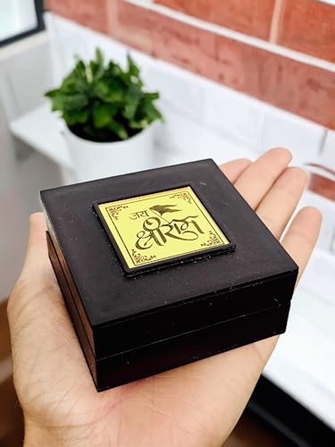 Image of Ram Darbar Pocket Temple Charna Paduka Ayodhya Ram Lala Mandir | Gold Plated Box God Idol Bhagwan | Religious Gift for Mom & Dad | Ram Ji Ayodhya (Ram JI Ayodhya)