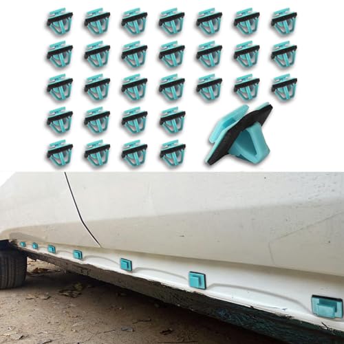 QZTYTY 30PCS Rocker Panel Fender Flare Exterior Moulding Clip with Sealer, Rocker Panel Clips, Car Front Lower Fender Rocker Molding Retainer Clip Fit for Hyundai Kia, Replaces 877561F000 87756-1F000