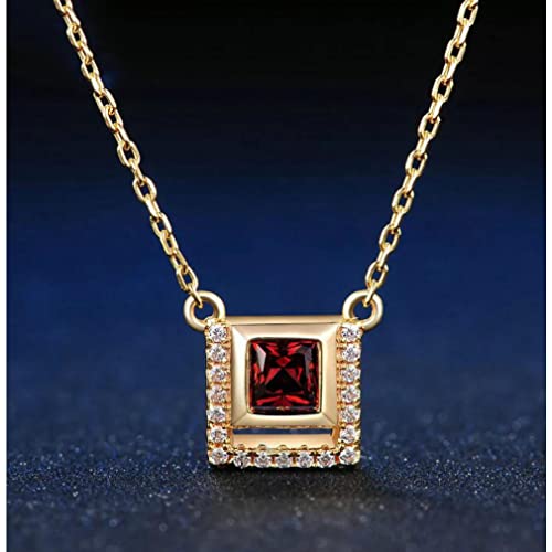 Collier grenat naturel 4mm argent s925 chaîne pendentif rouge