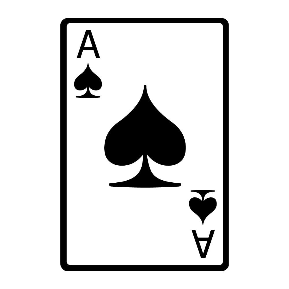 Ikka Ace of Spades (Ikka) Sticker for Car, Full Size, Waterproof (40cm x 25cm) - Generic Vinyl Car Sticker, Black, Street Art Style