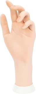 Manicure Practice Hands & Fingers Nail Hand Practice Model Flexible Movable Soft Plastic Hand for Fake Nail Art Starter Training (left)