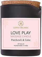 LEFFIS Organic Love Play Massage Candle - Patchouli & Lime, All Natural, Skin Nourishing, Stress Relief, Sensual Aromatherapy, Homemade in India
