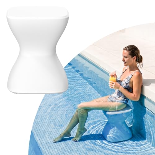 MaiMaiMonster 18 Pool Stool for Underwater Pre-Weighted No-Assembly in-Pool Bar Stool Adjustable Feet Vinyl-Safe for Underwater Seating Swim Up Chair for Shallow Sun Shelf (1 Pack)