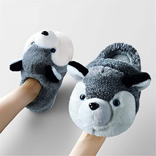Cute Women's Cartoon Animal Dog Slippers - Warm & Furry, Perfect for Winter & Home2