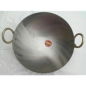 Indie Buy INDISCHE IJZER DIEP FRYING PAN, Kadhai, KADAI, IJZER DIEP FRYING WOK DIAMETER 10 INCH