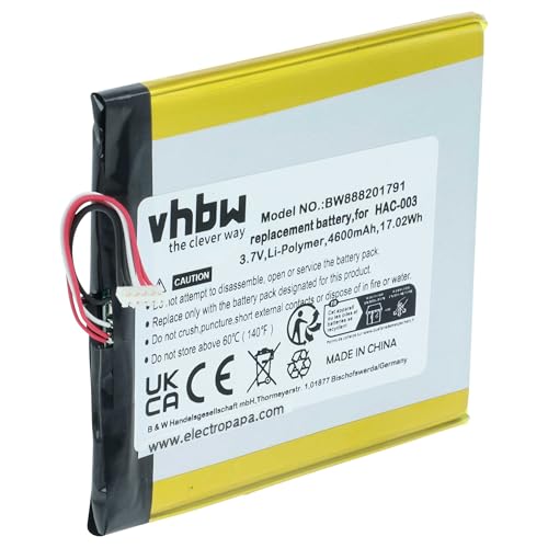 vhbw 1x Akku kompatibel mit Nintendo Switch HAC-001, HAC-S-JP/EU-C0 Spielekonsole (4600 mAh, 3,7 V, Li-Polymer)