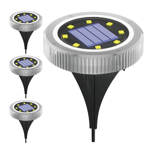 Luces solares de suelo Genérico pack de 4 estacas impermeables para terrazas
