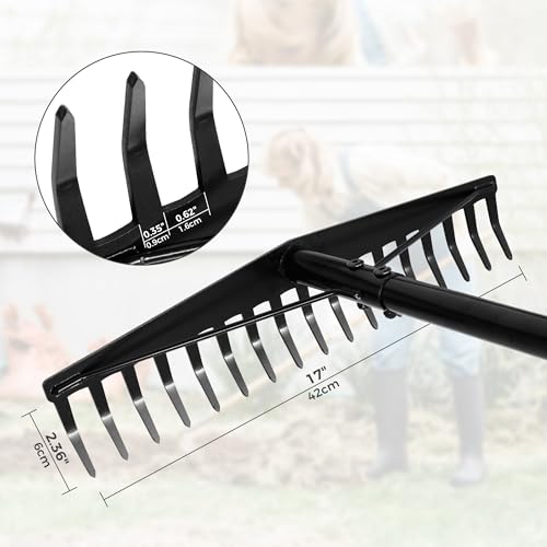5.4FT Heavy Duty Garden Lawn Rake