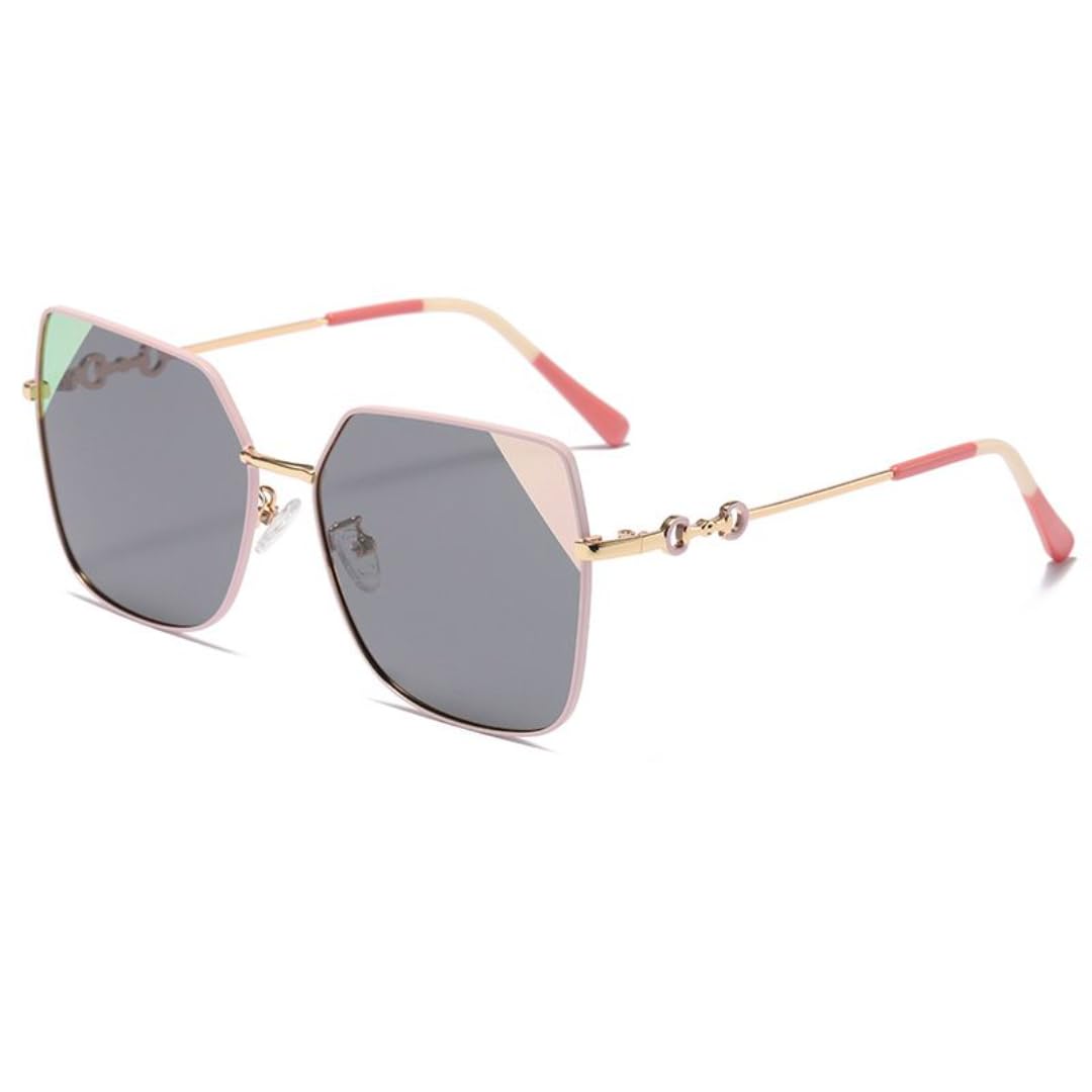 Damen-Sonnenbrille, UV400, Metall, großes Brillengestell, Fahren, Strand, Party, Reisen