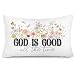 SkyCozy Christian Floral 12x20 Pillow Cover, God is Good All the Time Bible Verse Religious Wildflower Decorative Throw Pillow Covers Pillowcases for Home Bedroom Living Room Church Decor