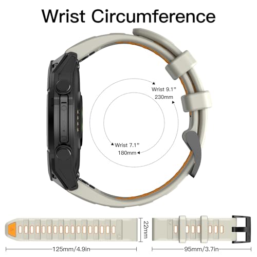 Image of OVERSTEP Compatible with Fenix 8 47mm Watch Bands, 22mm Soft Siliocne Strap for Garmin Fenix 5 /Fenix 5 Plus /Fenix 6 /Fenix 6 Pro /Fenix 7 Smartwatch