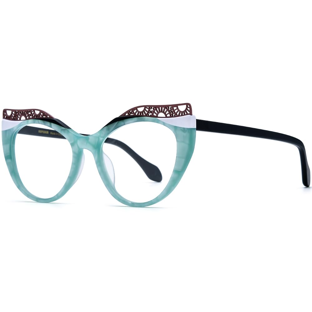 HEPIDEM Multicolor Acetate Glasses Frame Women Cat Eye Eyeglasses Men Optical Spectacles 9291