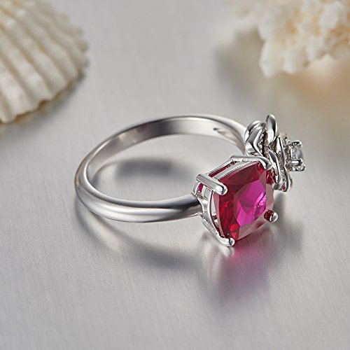 925 Sterling Silver Ring for Women Flower Shaped Engagement Promise Ring Band4