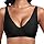Jiuday Tiefer V Push Up BH ohne Bügel for Damen Bequemer BH für Große Brüste Starker Halt Seamless Soft Bügelloser Gepolstert Nahtloser Glatter BH (Schwarz,S)