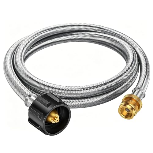 Image of 8FT Propane Hose Adapter 1lb to 20lb, 20lb to 1lb Converter, for 5 lb to 40 lb Propane Tanks Adapter Hose 20 lb to 1 lb for Weber Q Grill /Coleman Stove /Blackstone Griddle /Buddy Heater /Weber Traveler