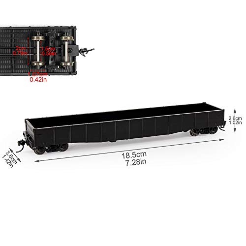 Evemodel C8743Bl 3Pcs Ho Scale 1:87 53Ft Open Gondola Car Black Wagon Railway Transporter Model Train Container Carriage Freight Car #TOP4