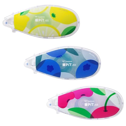 Tombow HCB-334XAZ Pit Air Mini, Refill Type, Limited Fruit Pattern, Pack of 3