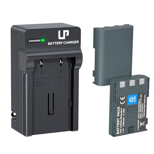 LP NB-2L/NB-2LH Battery Charger Pack 2-Pack 1200mAh Batteries for Canon PowerShot G7 G9 S30 S40 S45 S50 S60 S70 S80 DC410 DC420 VIXIA HF R10 HF R100 HF R11 EOS 350D 400D Canon Rebel XT Xti