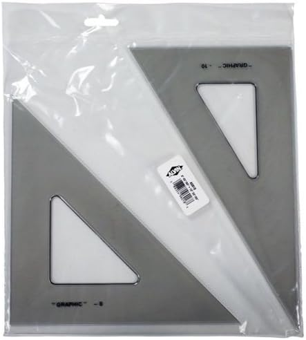 ALVIN - Transparent Triangle Set, Economical Drafting Tool, Multipurpose for Design, Engineering, and Architecture, Great for Machining and Woodworking - Set of 2-8" and 10" Triangles