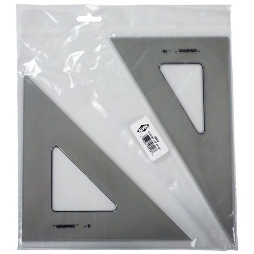 Alvin - Transparent Triangle Set, Economical Drafting Tool, Multipurpose For Design, Engineering, And Architecture, Great For Machining And Woodworking - Set Of 2-8" And 10" Triangles #TOP9