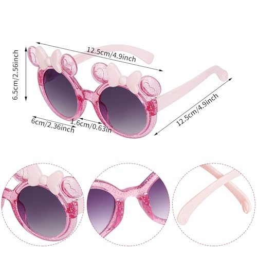 obmwang 3 Pairs Cute Kids Sunglasses Multiple Shaped Glasse for Toddler Girls Age 3-12 Outdoor Beach Eyewear, UV400 Protection4